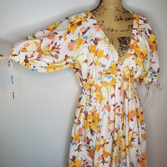 NWT Abercrombie & Fitch Poplin Puff Sleeve Babydoll Mini Dress Size XL - Picture 6 of 14